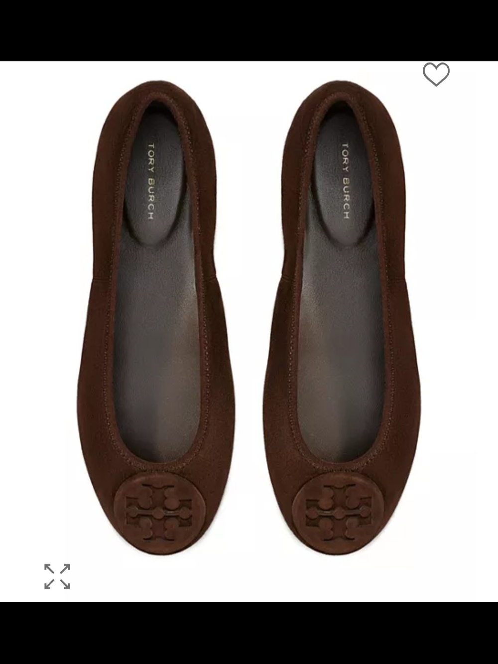 Tory Burch Reva Travel Ballet Suede Flat In Dark Cocoa Size 10